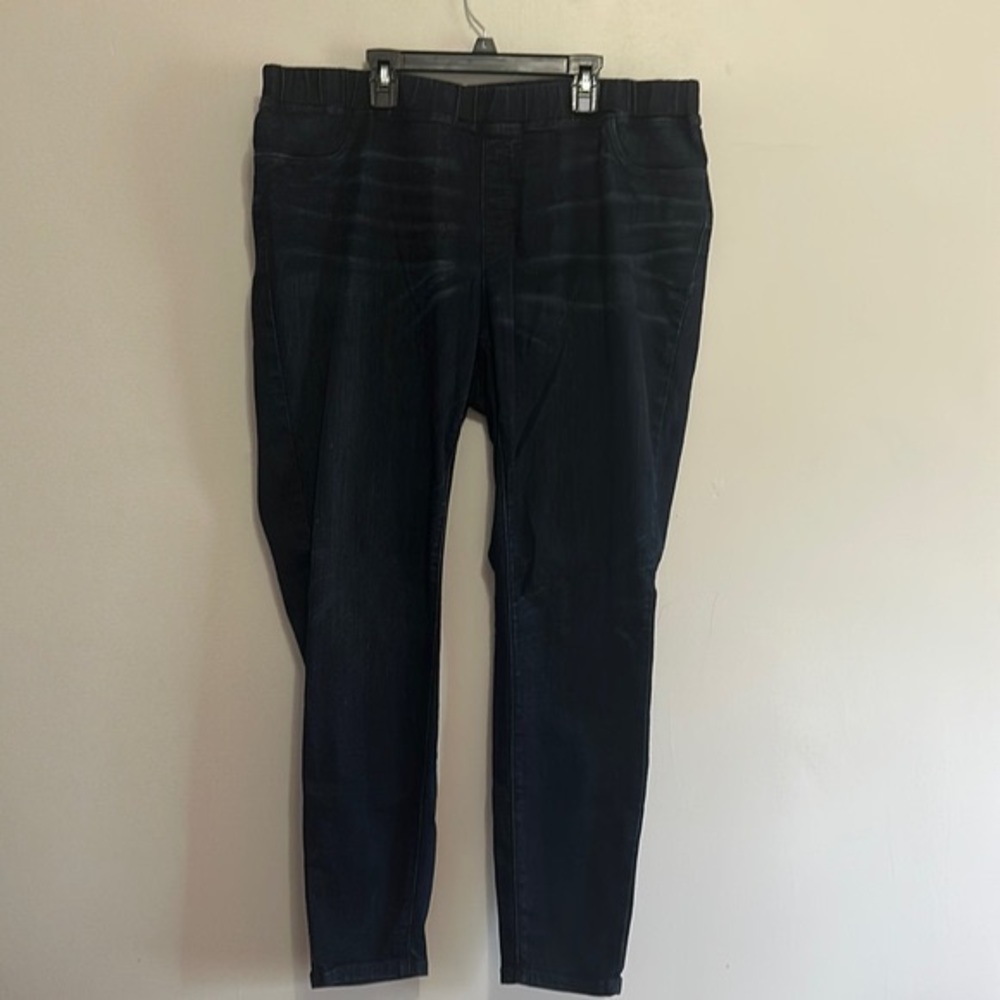 Eileen Fisher pull on denim jeans dark wash size 1X organic cotton blend